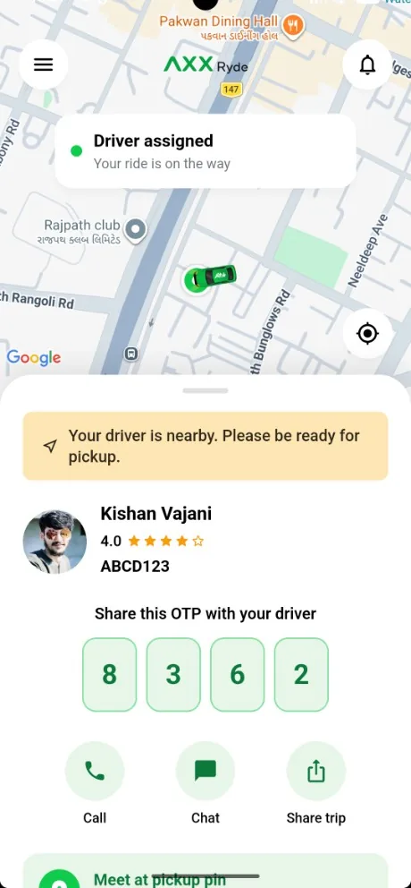Track your car in real time in the AXX app